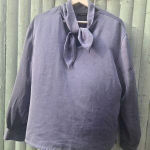 Tahari Tie-Neck Blouse | Workwear Classic | Size L